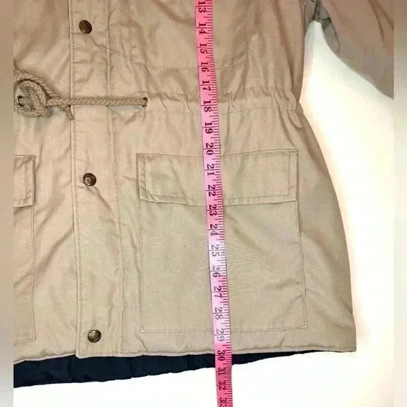 London Fog Men’s  Outdoors Tan Quilted Heavy Winter Jacket w/ Hood Size 44R - Picture 4 of 8